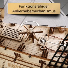 Brigg aus Holz zum Bauen Eisberg – 3D-Holzpuzzle 311 Teile, Schiffsmodell mit Segeln und Takelage, Modellbausatz ab 12 Jahren