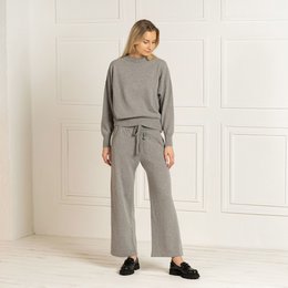 Women's 100% Merino Wide Leg Pants Helsinki Light Gray