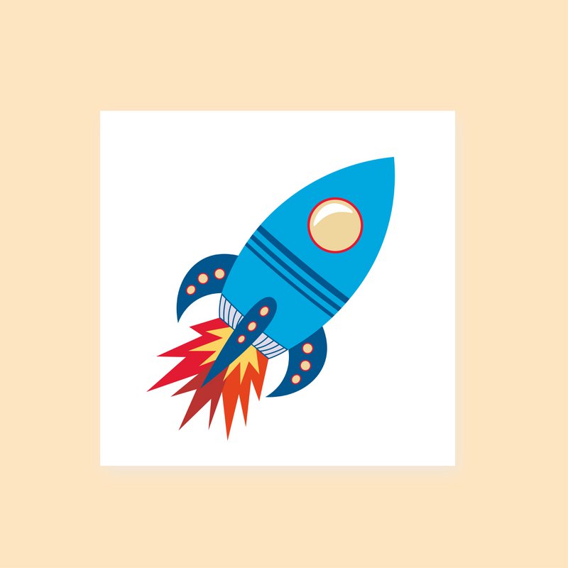 Temporary Tattoo Space Rocket