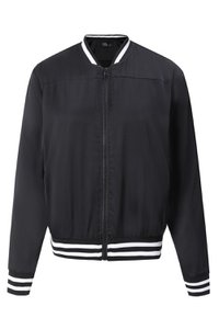EU STOCK Betty Plain Black Chic Long Sleeved Varsity Jacket