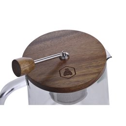 Teiera con Coperchio in Legno e Infusore Removibile 1L