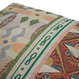 NIN-NIT | Cojín Nouveau de Soleil | 100% algodón tejido | cojín decorativo con soles, mosaico, estampado de naturaleza | marrón | beige | rosa | verde | amarillo | 40x60cm