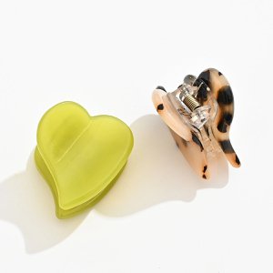 Set of 2 Small Heart Hair Clips | Women 