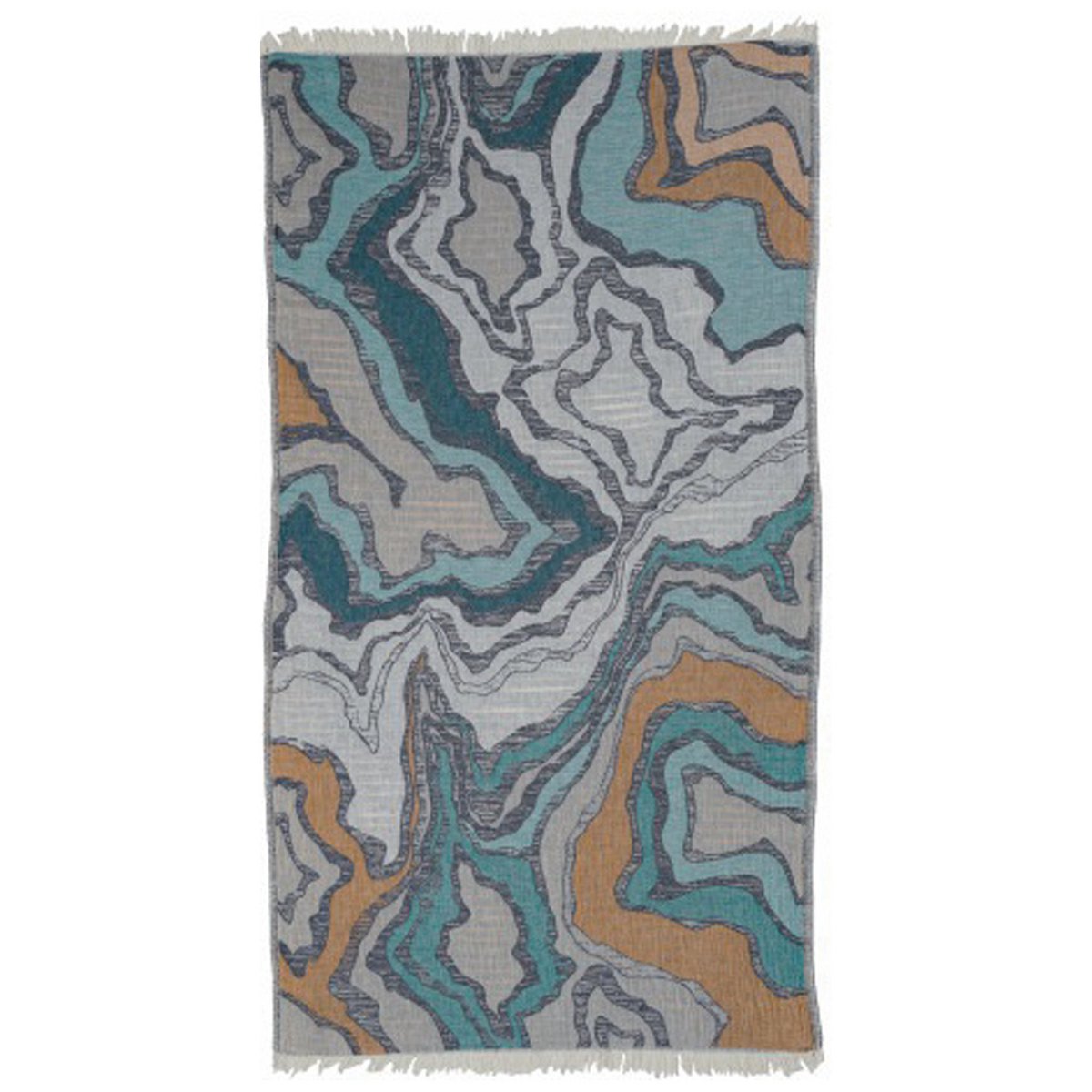 luxurious bath towel reflections turquoise ochre
