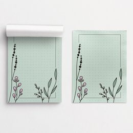 magnetisk notesblok DIN A7, grøn, engmotiv