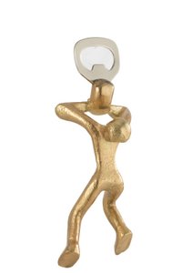 J-Line Persoon bottle opener - steel - gold