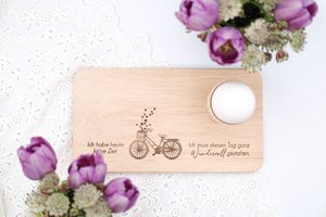 Frühstücksbrett -  Ich habe heute keine Zeit! (Fahrrad)