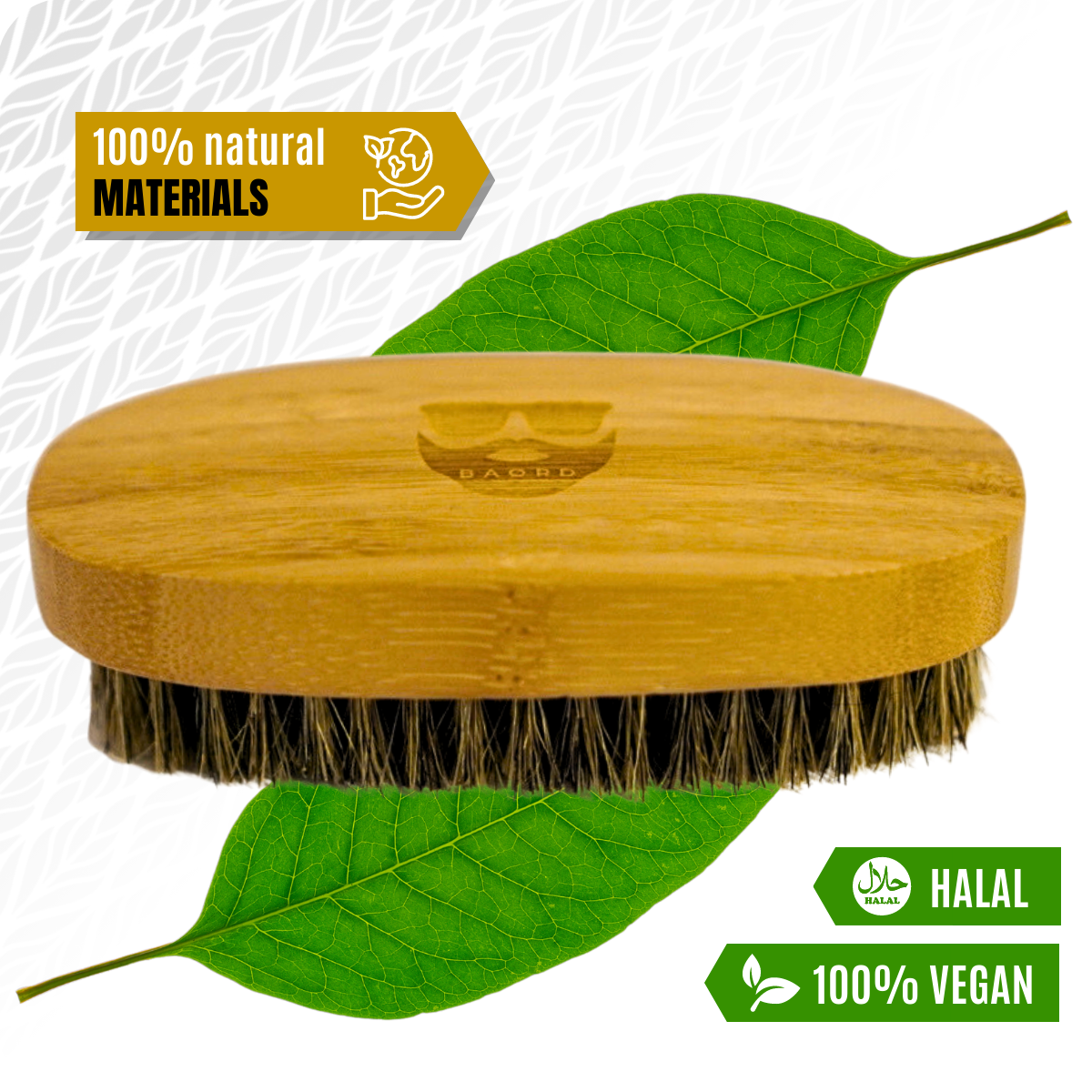 Cepillo para Barba - Madera de Bambú - Cerdas Veganas - Diseño Ergonómico - Para Hombres