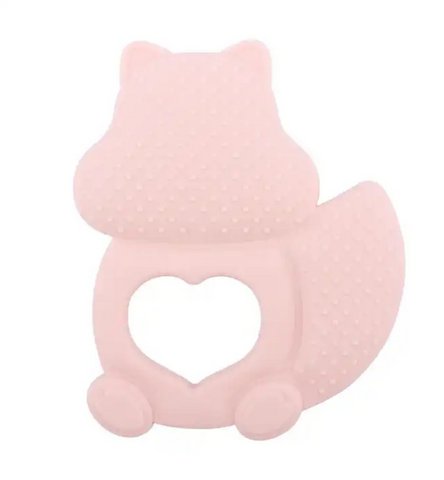 Baby-Silikon-Beißring | Eichhörnchen | BABY PINK