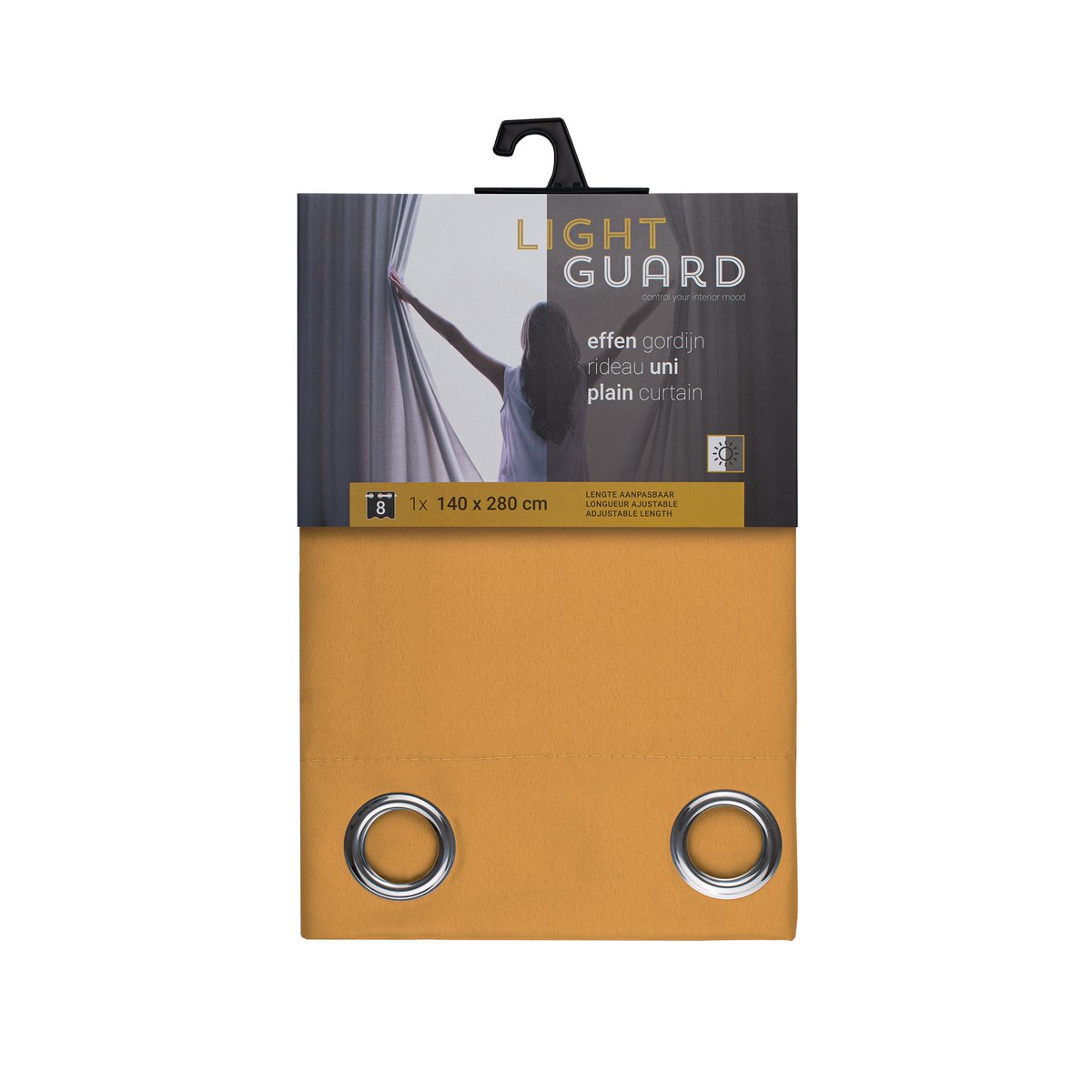 Light Guard Kant-en-Klaar Gordijn - Lichtdoorlatend - Lengte aanpasbaar - met ringen - 140x280cm 