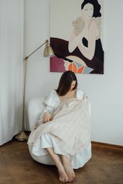 Tisu Nursing Cover, beige gingham