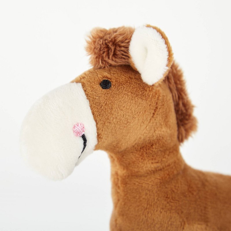 Rattle horse brown, Red Stars