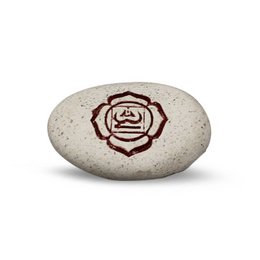 Pebble - Engraved River stone 1st Chakra Red
