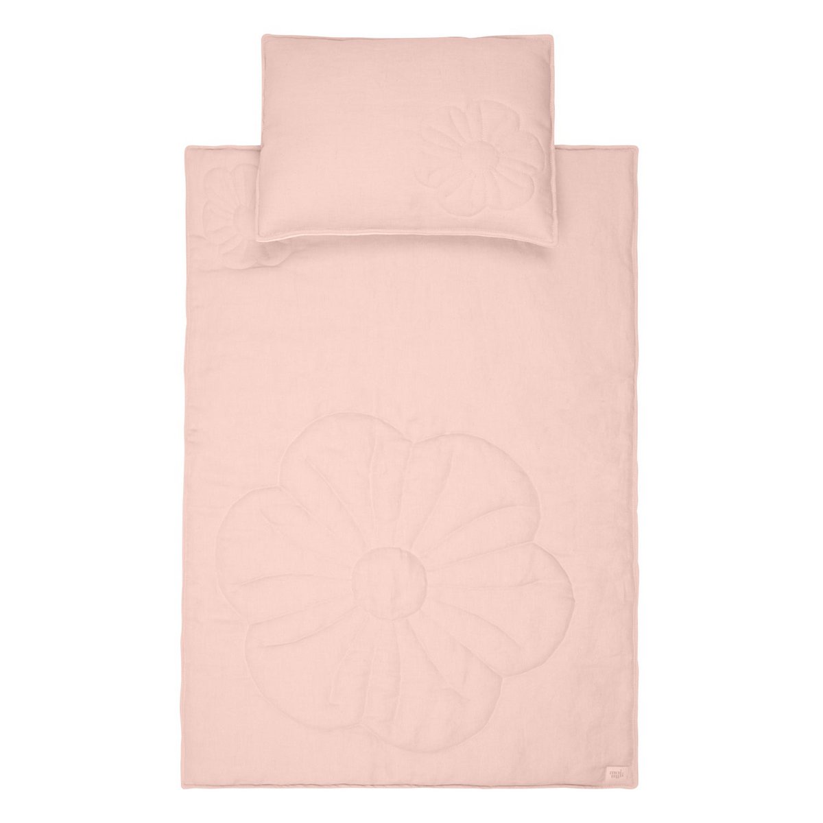 Set copri bambino in fiore di lino "Rosa chiaro"