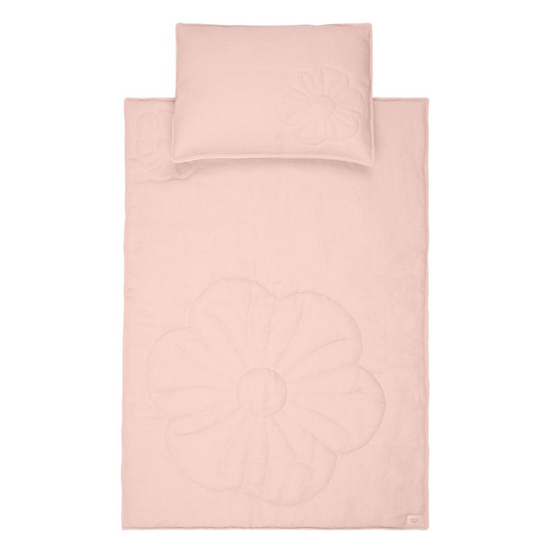 Set copri bambino in fiore di lino "Rosa chiaro"