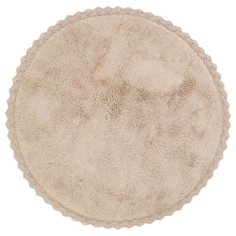 PERLA Huidkleurig vloerkleed met haakafwerking