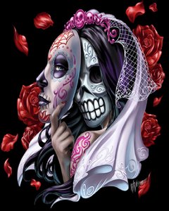 T-D5.1 DP226915 Diamond Painting -Canvas 50x40cm - Painting 45x35cm Skull