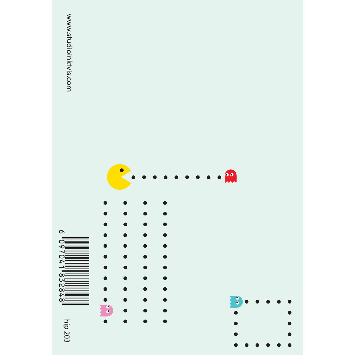 Julekort pac man lad spisningen begynde