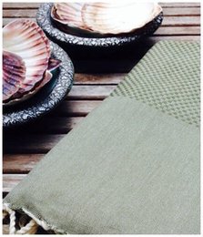 Hamamtuch Fouta Waffel – Olivgrün – 100 x 200 cm