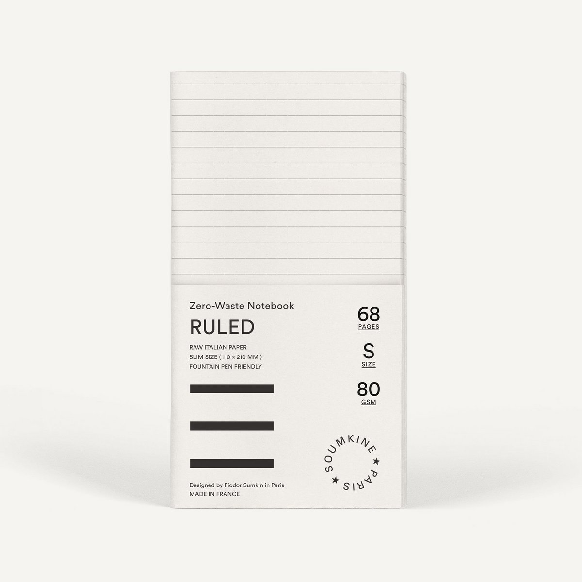 Zero-Waste Notebook. RULED. Slim (regular) size — Salt Color