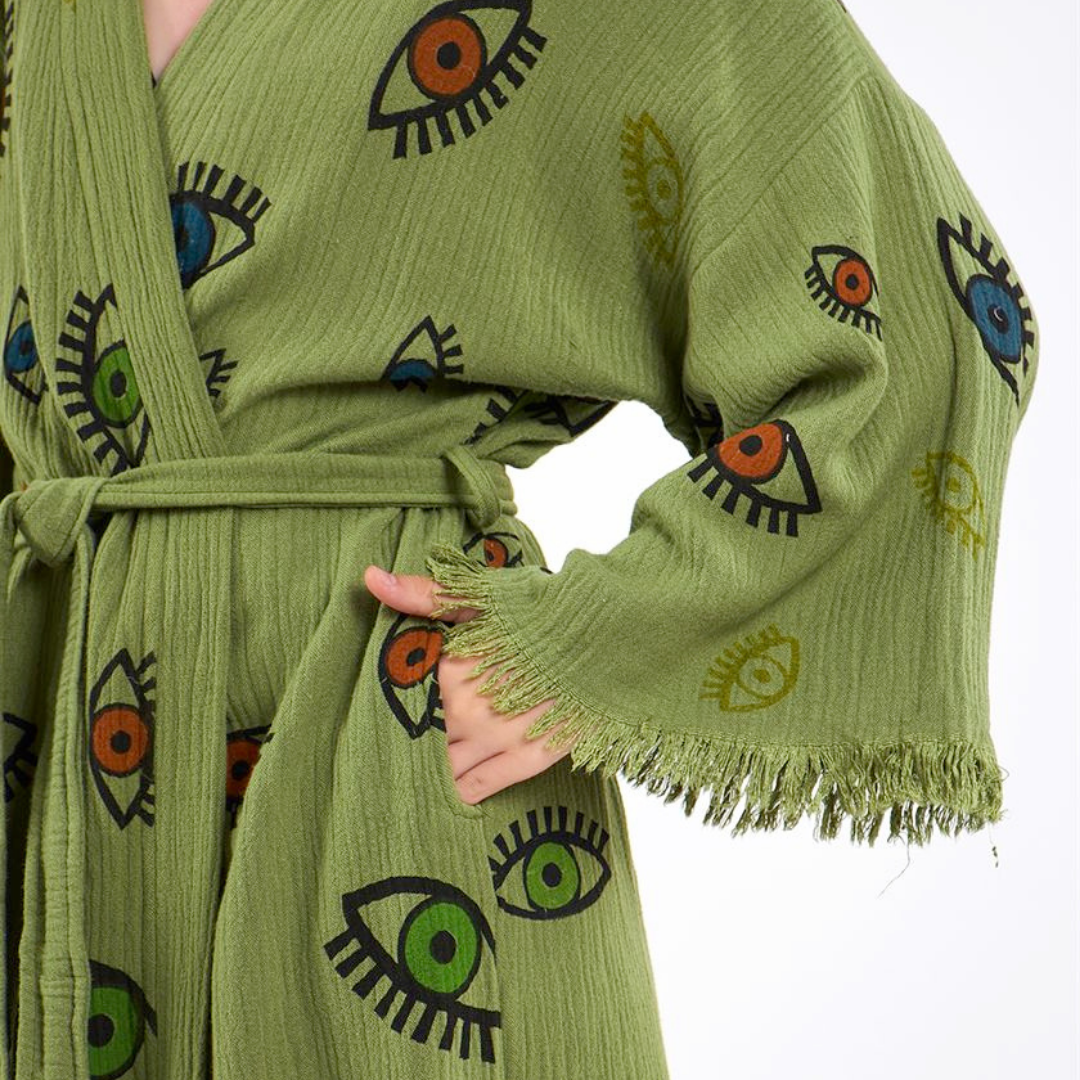 Evil Eye Bathrobe - Shawl Neck
