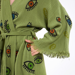 Evil Eye Bathrobe - Shawl Neck
