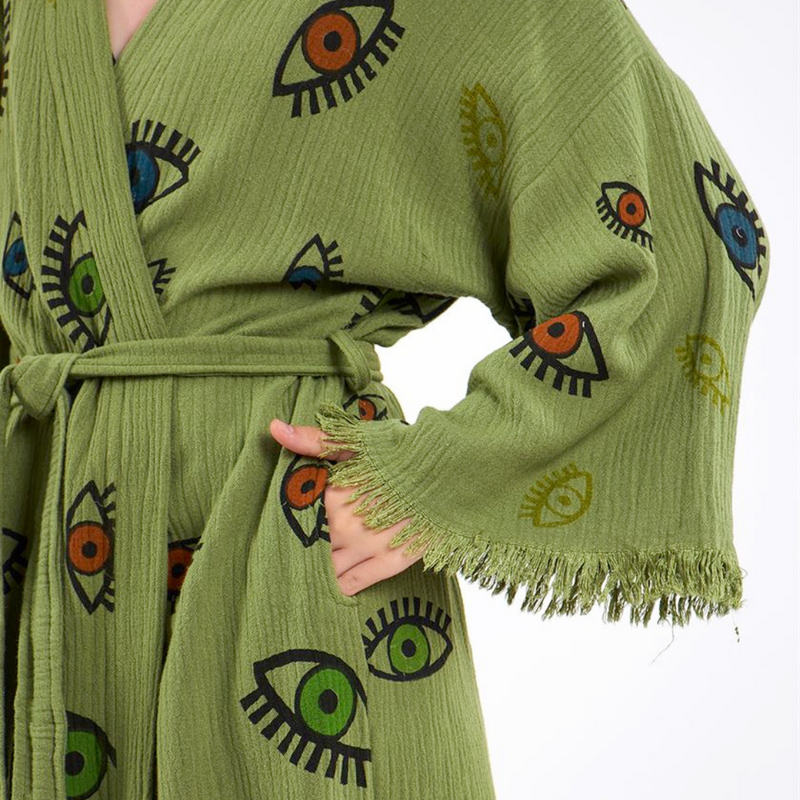 Evil Eye Bathrobe - Shawl Neck