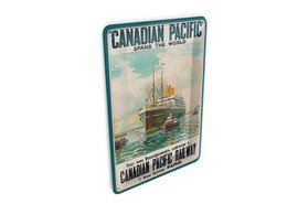 Cartolina da viaggio in latta 10x14 cm Insegna decorativa della Canadian Pacific Railway