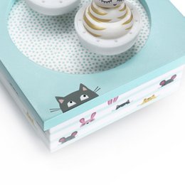 Dancing Cat & Mouse Music Box