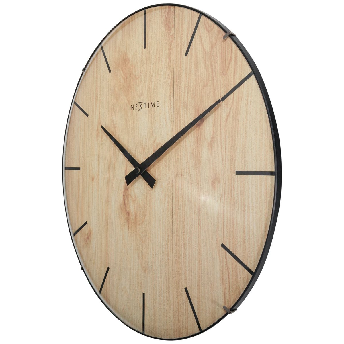 Horloge murale - 35 cm - Dôme Verre - 'Edge Wood Dome'
