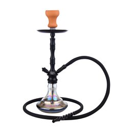 Chicha Complete Shisha Kit met Siliconenslang Keramische Kom, Tang, Mondstuk, Glazen Basis Waterpijp Complete Moderne Set Zwart