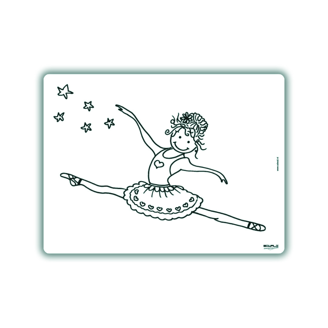 Recolorable placemat Ballerina