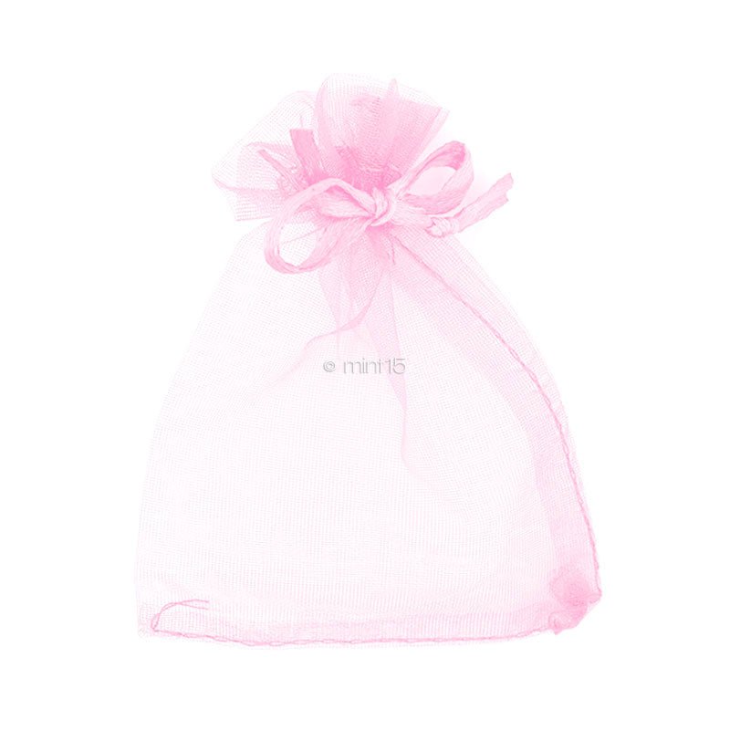 10x Light pink organza gift bag