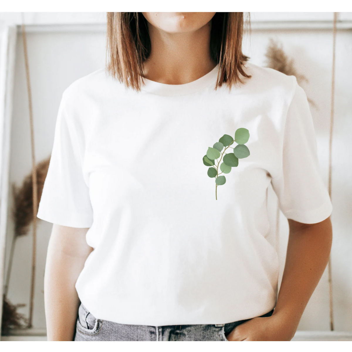T-shirt Ramo di eucalipto in COTONE ORGANICO - Camicia regalo con rami di piante