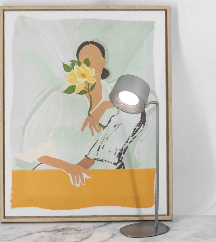 Schreibtischlampe Design LED auf Batterie weiß, mit Wandmontage