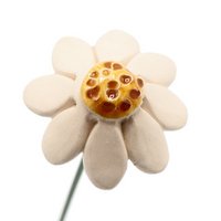 Kamillenblüte Keramik weiß 3 cm