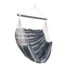Lamia Hammock Chair - Grey/Black, 85% Cotton 15% Polyester, Larch