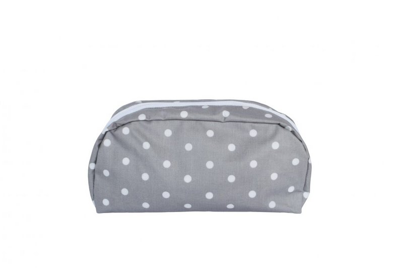 Kosmetiktasche grau Punkte rund 20x14 cm Isabelle Rose