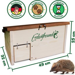 ERDENFREUND® hedgehog house with rat flap