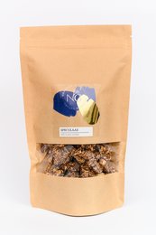 Speculaas granola refill bag, a crunchy and flavorful granola made with spices and nuts, perfect for breakfast or snacking.