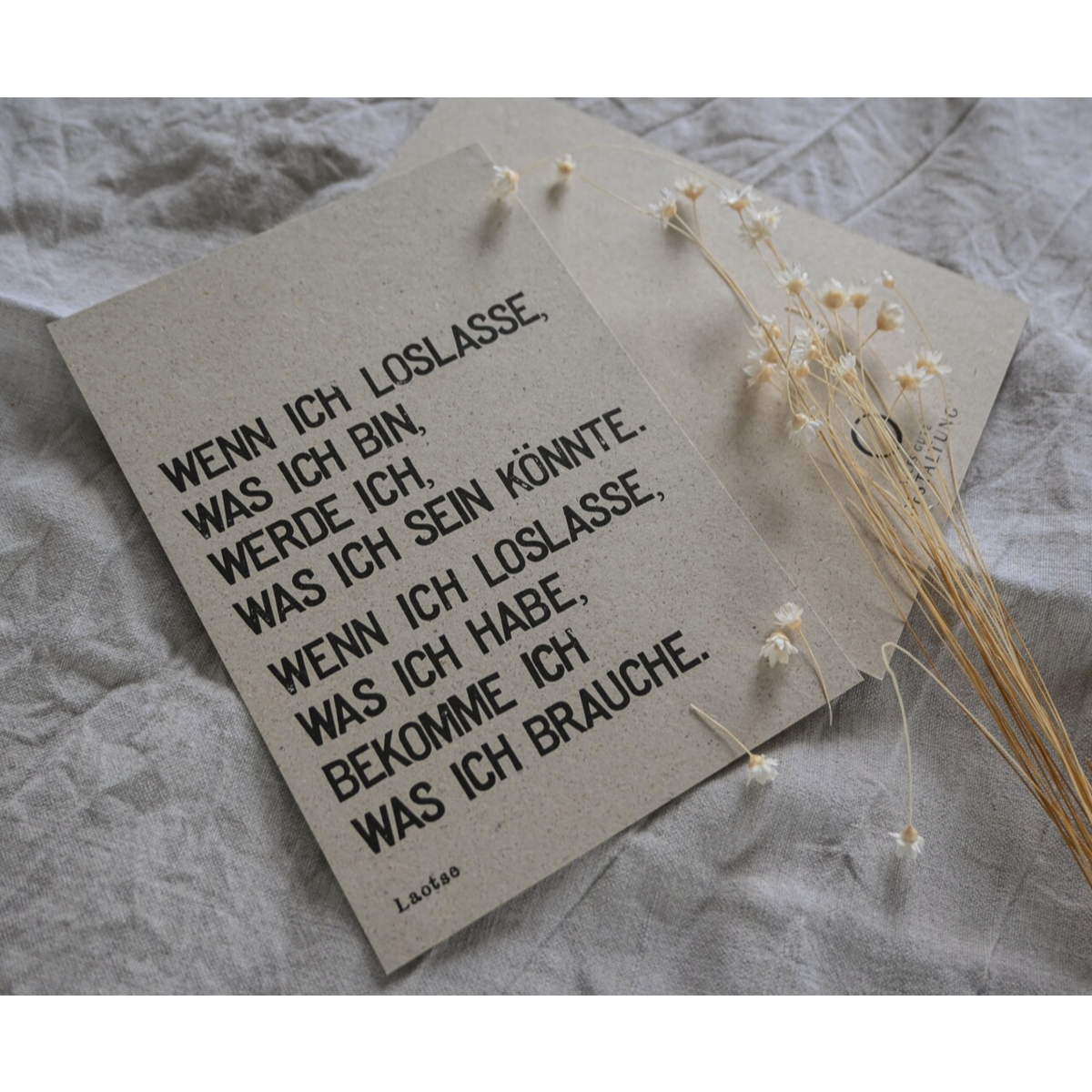 Stamped Postcard "Wenn ich loslasse"
