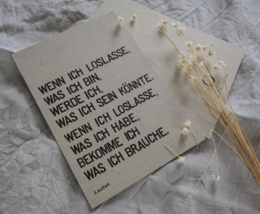 Stamped Postcard "Wenn ich loslasse"