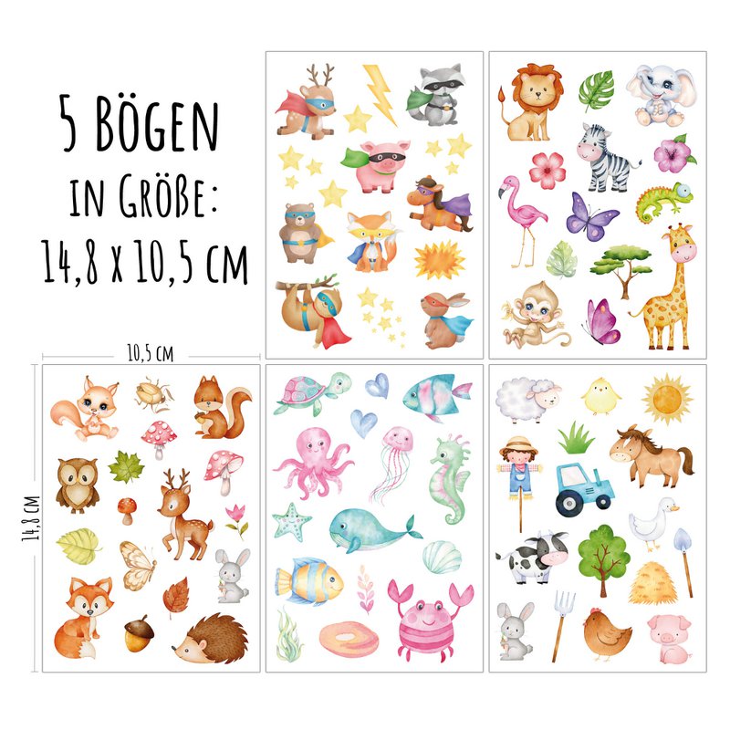 Kindertatoeages - motief "dieren"