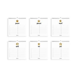 Bæredygtig fødselsdagskalender Stjerne 21x21 cm – Minimalistisk firkantet kalender
