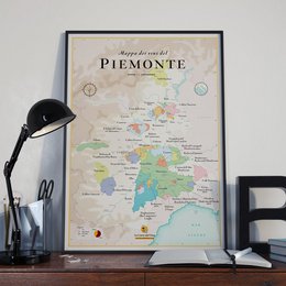 La Carte des Vins du Piémont (Italiano - Mappa dei vini del Piemonte) 50x70cm