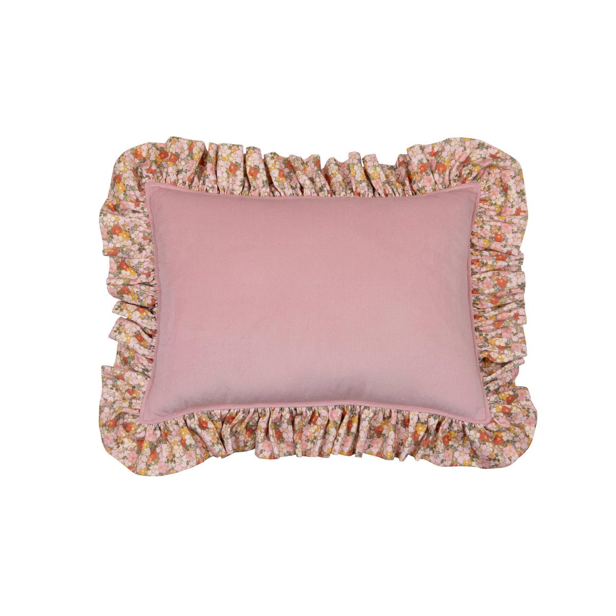 Decorative pillow with frill "green garden"