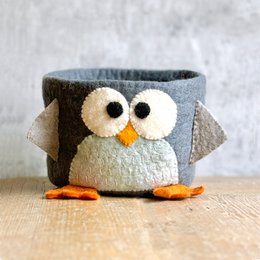 Cesta búho gris
