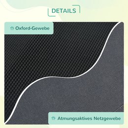 Elevated Dog Bed with Canopy, Pet Bed, Outdoor Dog Lounger with Roof, Breathable, Taffeta Fabric for Camping Gray 92 x 76 x 90 cm