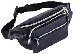 Steinmeister Hüfttasche/ Bauchtasche aus Echtleder, dunkelblau