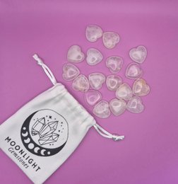 Mini Heart - Clear Quartz pocketstone worry stone